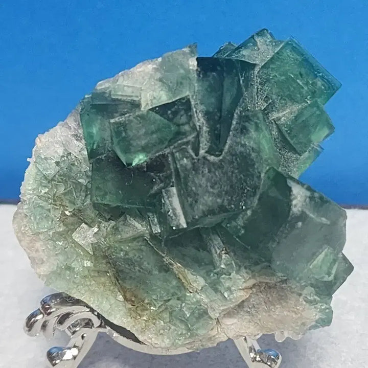 [BUNJANG] Natural Fluorite Cluster Raw Ore with Stand / 천연 녹색형석 클러스터 원시원석+받침대