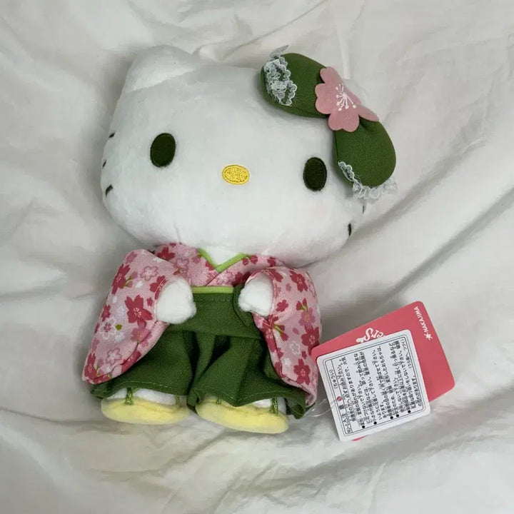 [BUNJANG] Sanrio Hello Kitty Matcha Cherry Blossom Doll Plush 35cm / 정품 산리오 헬로키티 말차 벚꽃 인형 누이