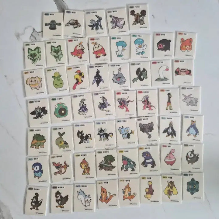 [BUNJANG] Pokemon Stickers (Gen 4 &amp; 5, 53 Types) &amp; Dragon Ball Stickers (65 Types) Bundle Set / 포켓몬 띠부씰 4,9세대53종과드래곤볼빵에나온드래곤볼씰65종일괄판매합니다
