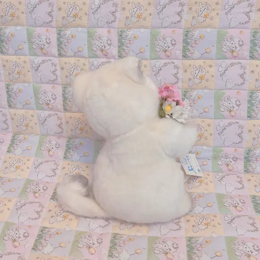 [BUNJANG] Oike Flower Cat Doll Vintage / 고전 오이케 꽃든 고양이 인형 빈티지인형