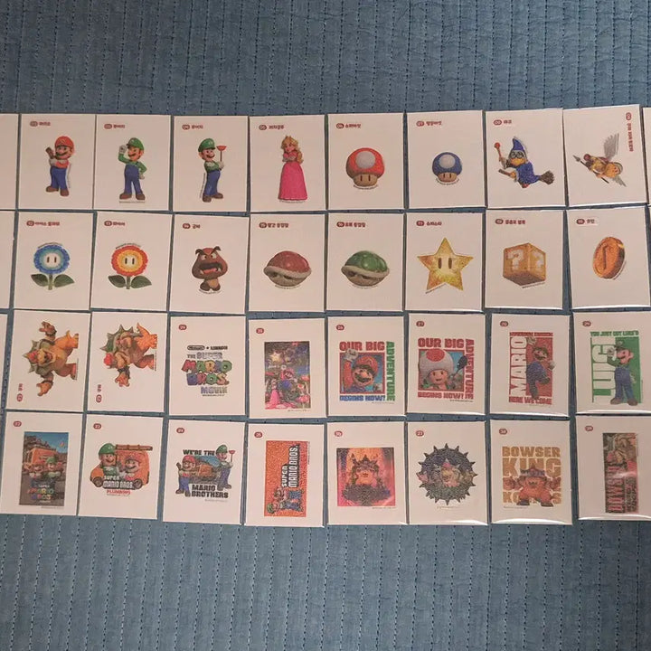 [BUNJANG] Super Mario Sticker Set (40 Pieces) Bundle / 슈퍼마리오 띠부씰(빵씰) 전종 40개 일괄 판매