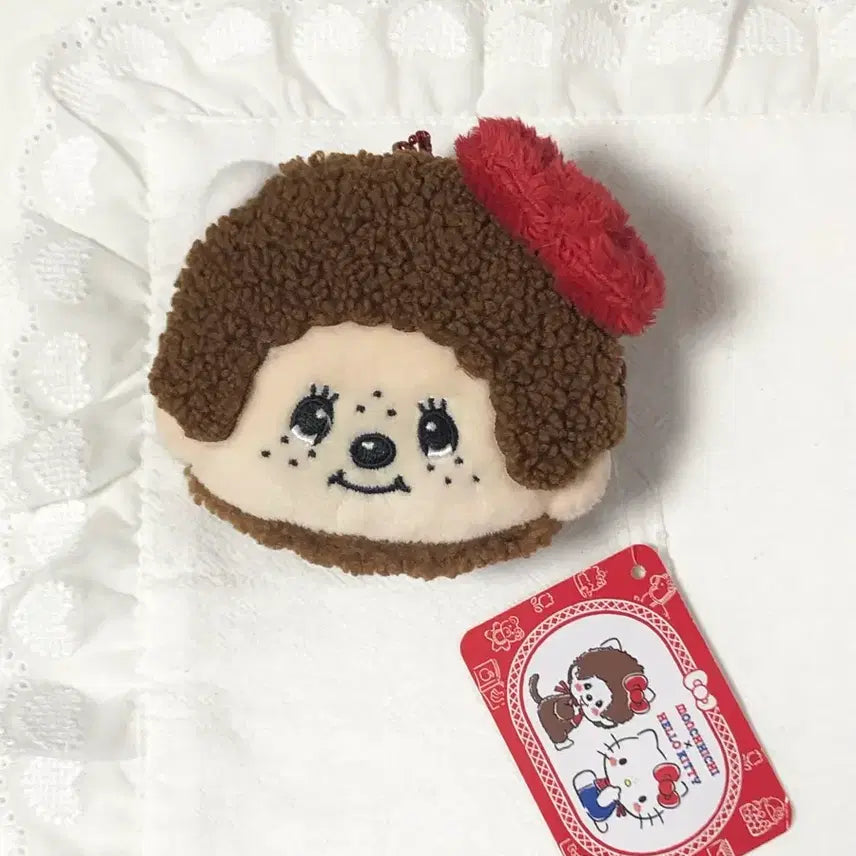 [BUNJANG] Sanrio Hello Kitty x Monchhichi Zipper Pouch Keychain Coin Purse / 새상품) 산리오 헬로 키티 x 몬치치 지퍼 파우치 키 체인 동전지갑
