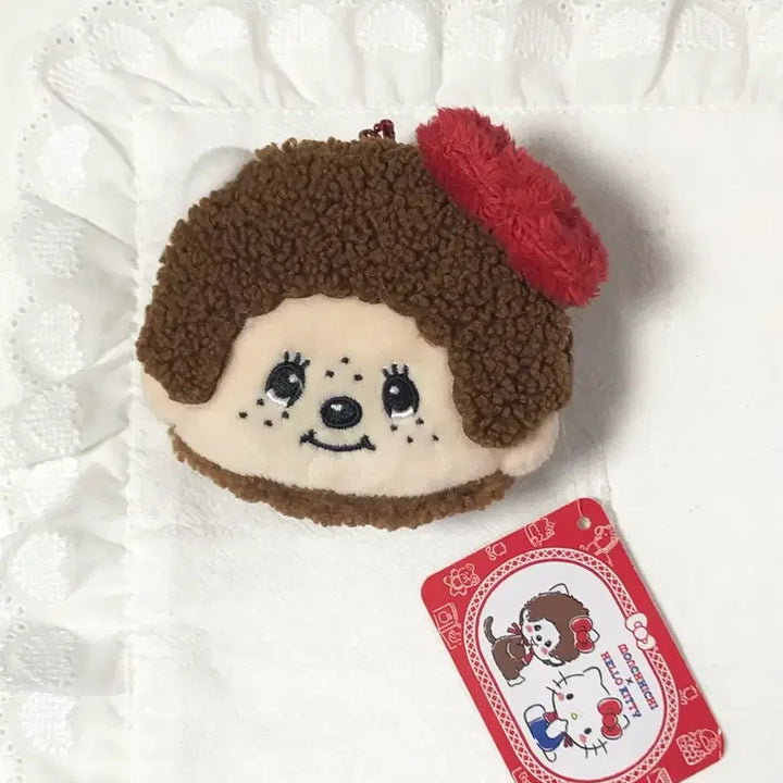 [BUNJANG] Sanrio Hello Kitty x Monchhichi Zipper Pouch Keychain Coin Purse / 새상품) 산리오 헬로 키티 x 몬치치 지퍼 파우치 키 체인 동전지갑