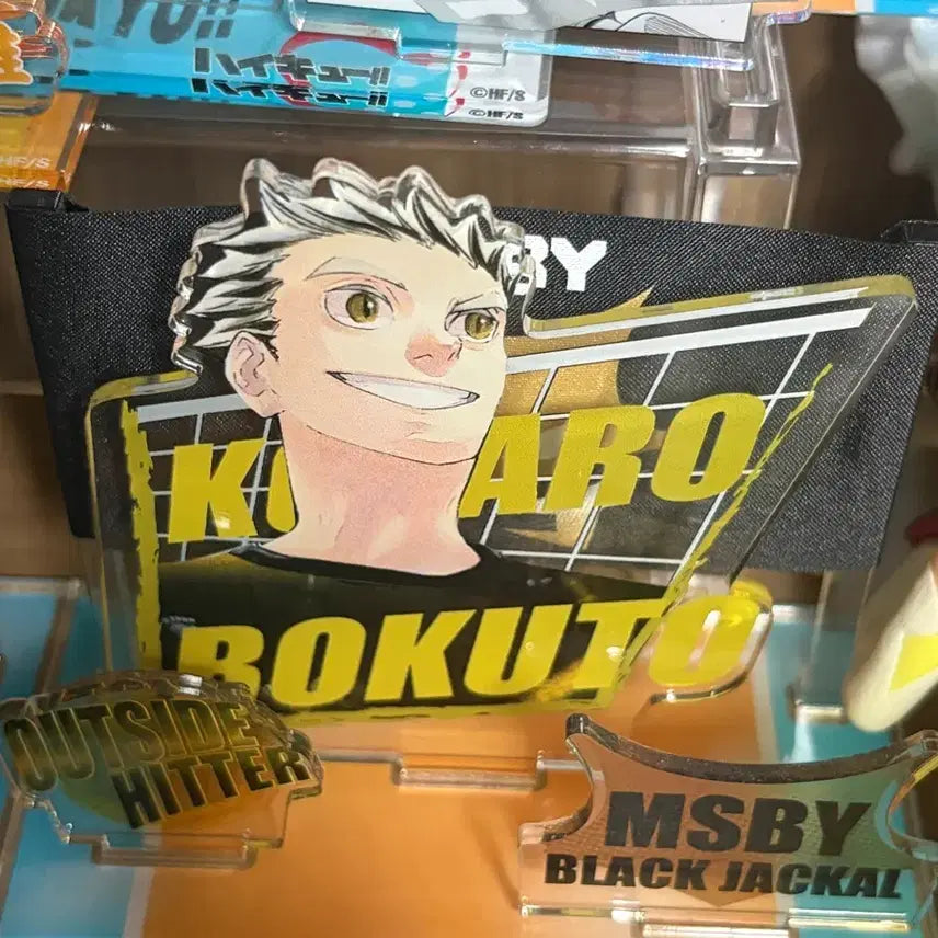 [BUNJANG] Haikyuu Bokuto Black Jackal Banner Acrylic (Unsealed) + 2021 Birthday Can Badge Bundle Set / 하이큐 보쿠토 현수막 아크릴+2021 생일 캔뱃지 일괄