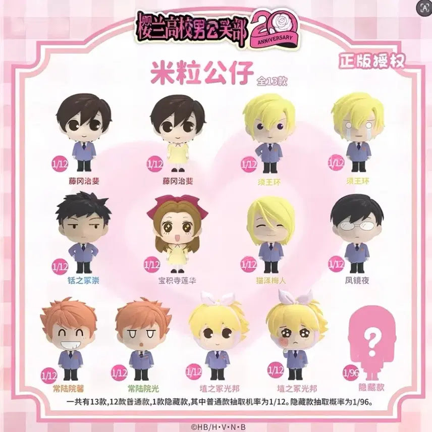 [BUNJANG] Ouran High School Host Club Rice Ball Mini Figure 20th Anniversary / [미개봉] 오란고교 호스트부 쌀알 피규어 20주년 미니피규어 고전애니