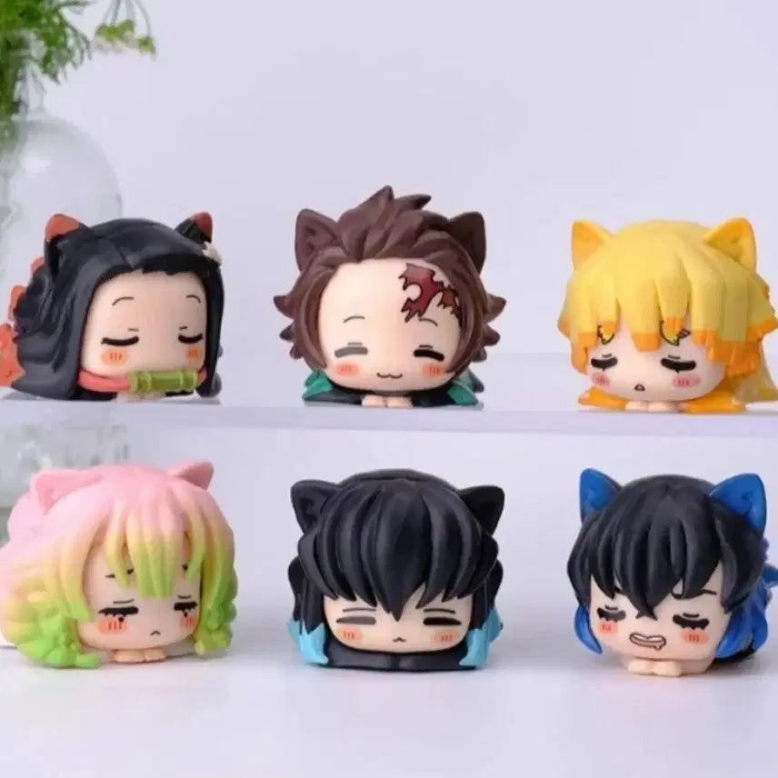 [BUNJANG] Demon Slayer Cat Mode Figure Set (6 Types, Sealed) / 귀멸의칼날 피규어 고양이 모드 미개봉 6종 세트로 일괄 판매합니다.
