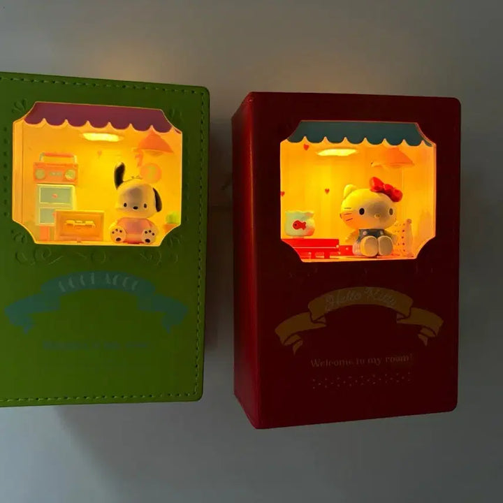 [BUNJANG] Sanrio Pochacco Hello Kitty Miniature Mood Lamp Music Box / 산리오 포차코 헬로키티 미니어처 무드등 오르골