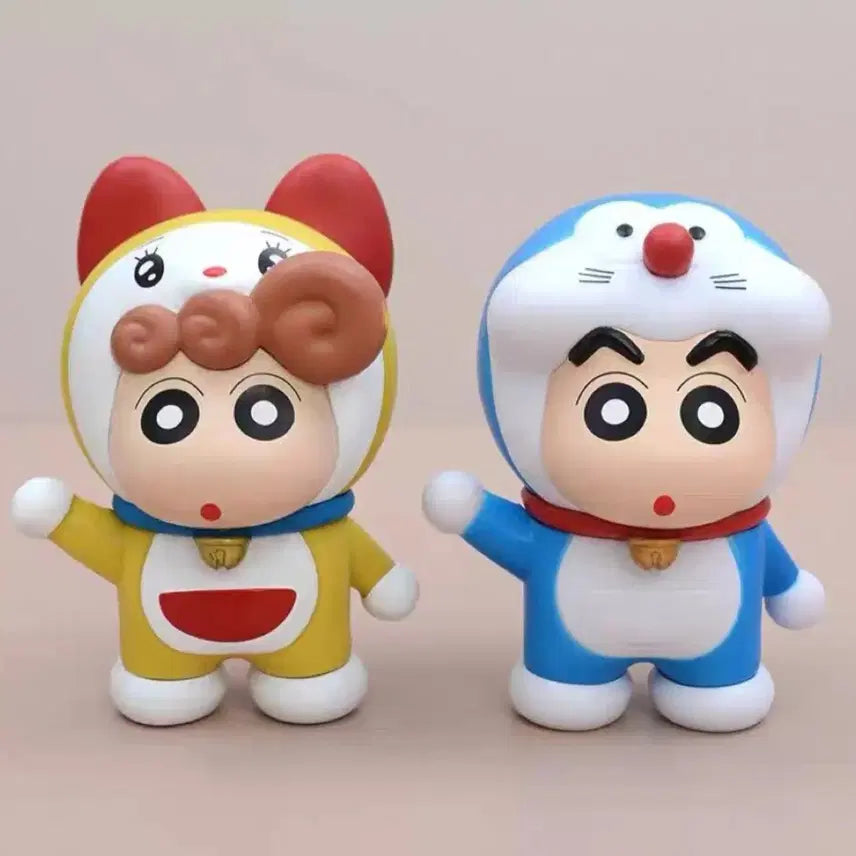 [BUNJANG] Crayon Shin-chan x Doraemon Collaboration Figures Set (2 Types, Sealed) / 짱구는 못말려 도라에몽 콜라보 피규어 미개봉 2종 세트로 일괄 판매합니다. 짱구 도라에몽 짱아 도라미