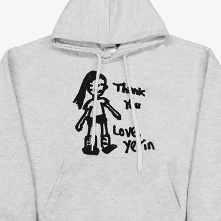 [BUNJANG] Yerin Baek "Thank You Love, Yerin" Melange Grey Hoodie (Size 1) / 백예린 굿즈 후드티