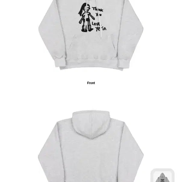 [BUNJANG] Yerin Baek "Thank You Love, Yerin" Melange Grey Hoodie (Size 1) / 백예린 굿즈 후드티