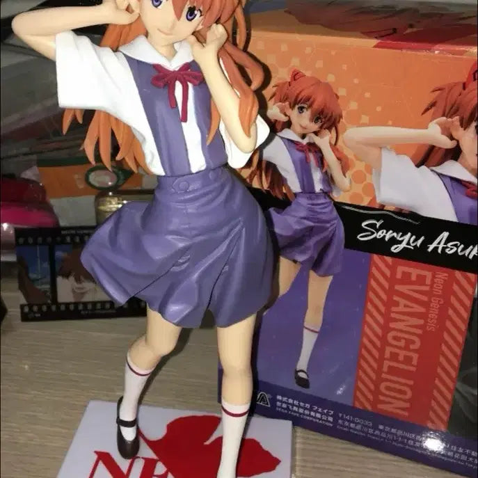 [BUNJANG] Evangelion Asuka School Uniform Figure (Damaged) / 에반게리온 교복 아스카 피규어 (하자O)