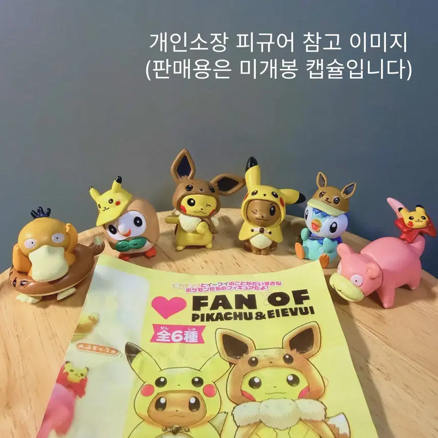[BUNJANG] Pokemon Pikachu &amp; Eevee Fan of Series Gachapon Set / [가챠 풀셋] 포켓몬 팬오브 피카츄&amp;이브이 미개봉 6종 풀셋 일괄