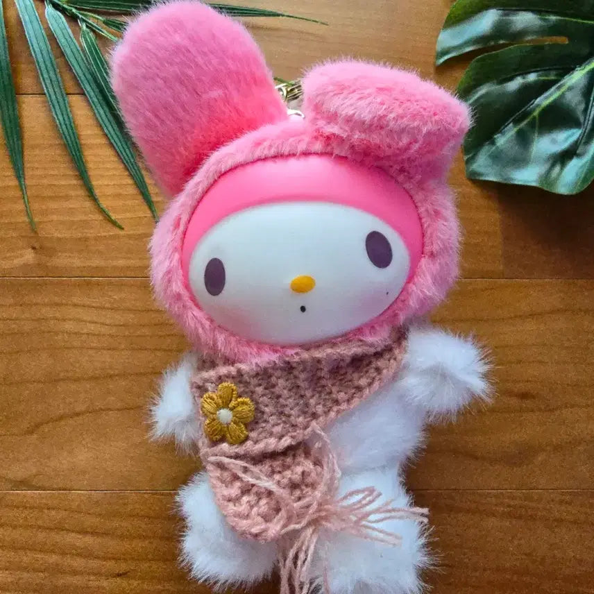 [BUNJANG] My Melody Muffler Doll Keychain Holder / (새상품) 머플러 마이멜로디 인형 키링 키홀더