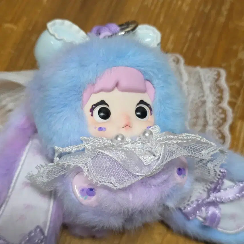 [BUNJANG] Nomi Sweetheart Bunny Blueberry Cheesecake Doll Keyring / 노미 스윗하트버니 블루베리치즈파이 탑토이인형키링 열쇠고리 굿즈