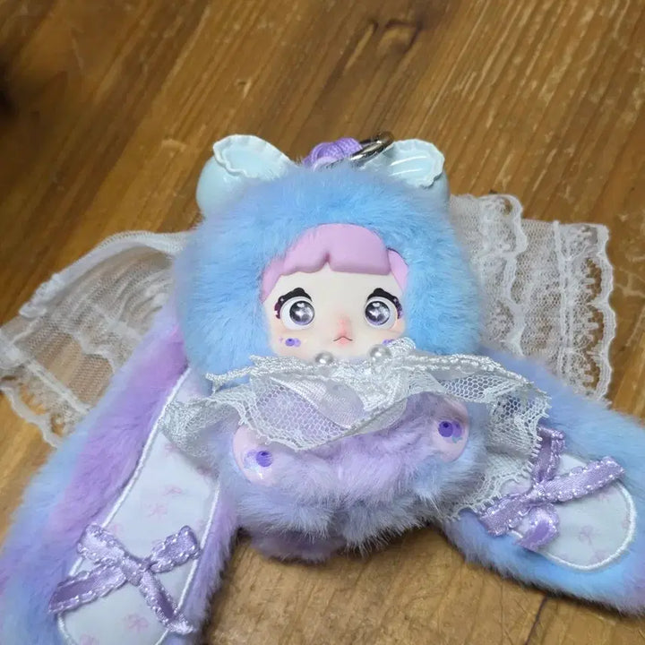 [BUNJANG] Nomi Sweetheart Bunny Blueberry Cheesecake Doll Keyring / 노미 스윗하트버니 블루베리치즈파이 탑토이인형키링 열쇠고리 굿즈
