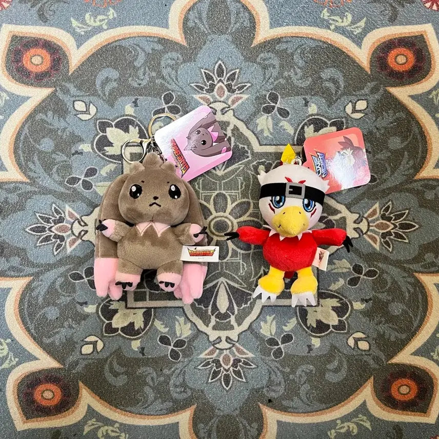 [BUNJANG] Digimon Lopmon &amp; Hawkmon 8cm Plush Keychain Set (New) / 1+1디지몬_로프몬,호크몬 8cm 인형 키링 세트 새상품