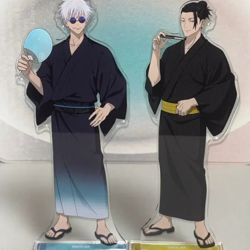 [BUNJANG] Jujutsu Kaisen - Kaiyo Gyoketsu - Gojo Satoru &amp; Geto Suguru - Festival Kimono/Yukata Acrylic Stand - Bundle Set / 주술회전 회옥옥절 고죠 게토 축제 기모노 유카타 아크릴 일괄