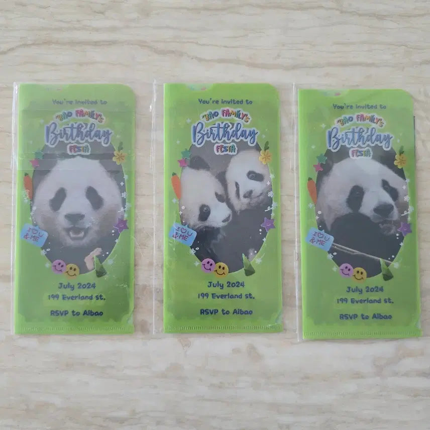 [BUNJANG] Bao Family Birthday Invitation Set / 바오패밀리 생일 초대장
