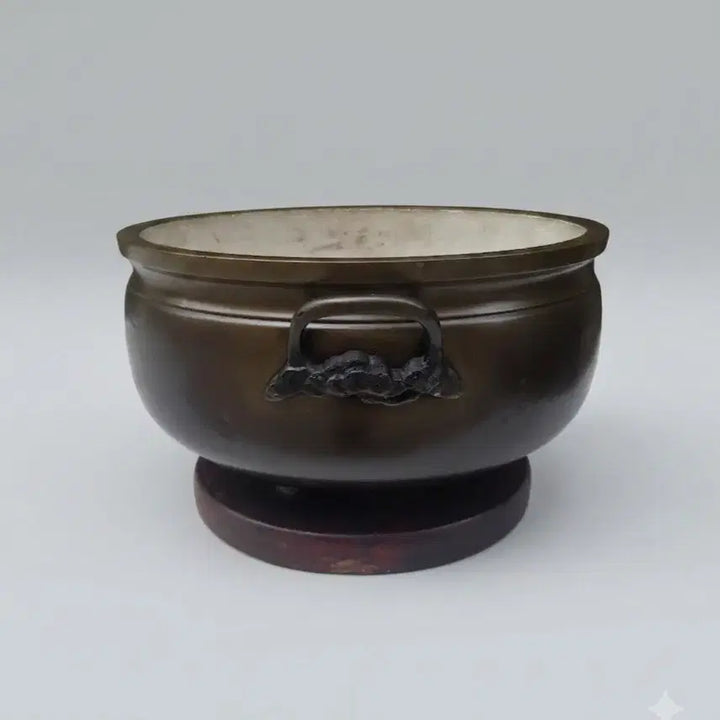 [BUNJANG] Antique Korean Bronze Celadon Silver Inlaid Landscape Teapot 100+ Years Old / 골동품 100년 이상 동제 은상감 산수문 다도 대화로