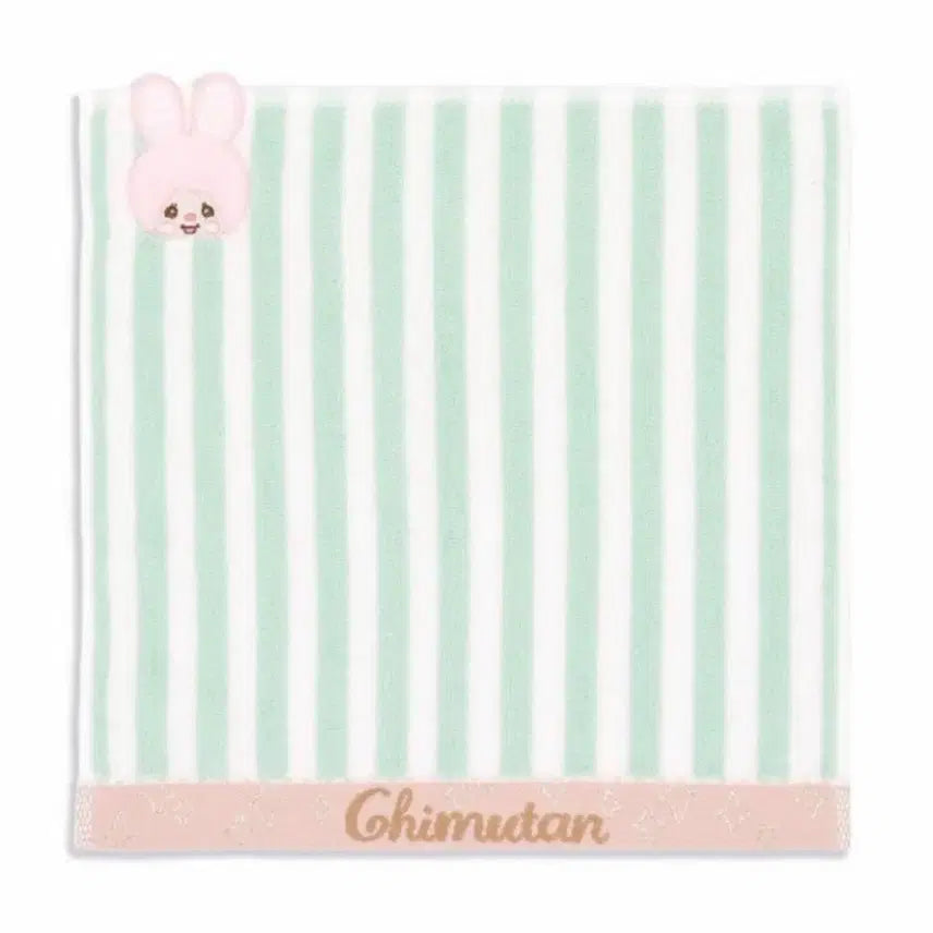 [BUNJANG] Monchhichi Chimutan Stripe Hand Towel - Mint / 일본 몬치치 치무탄 핸드타올 땀손수건 - 스트라이프 민트