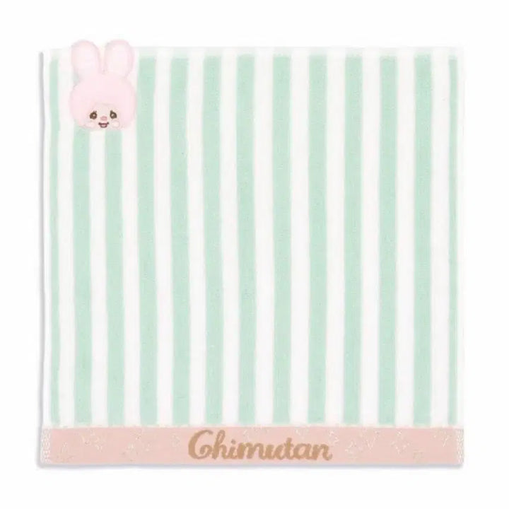 [BUNJANG] Monchhichi Chimutan Stripe Hand Towel - Mint / 일본 몬치치 치무탄 핸드타올 땀손수건 - 스트라이프 민트