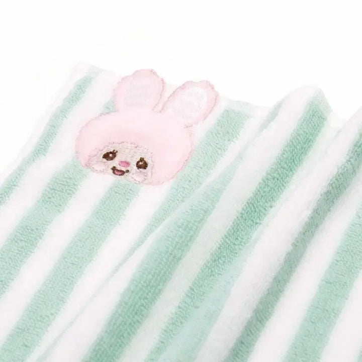 [BUNJANG] Monchhichi Chimutan Stripe Hand Towel - Mint / 일본 몬치치 치무탄 핸드타올 땀손수건 - 스트라이프 민트