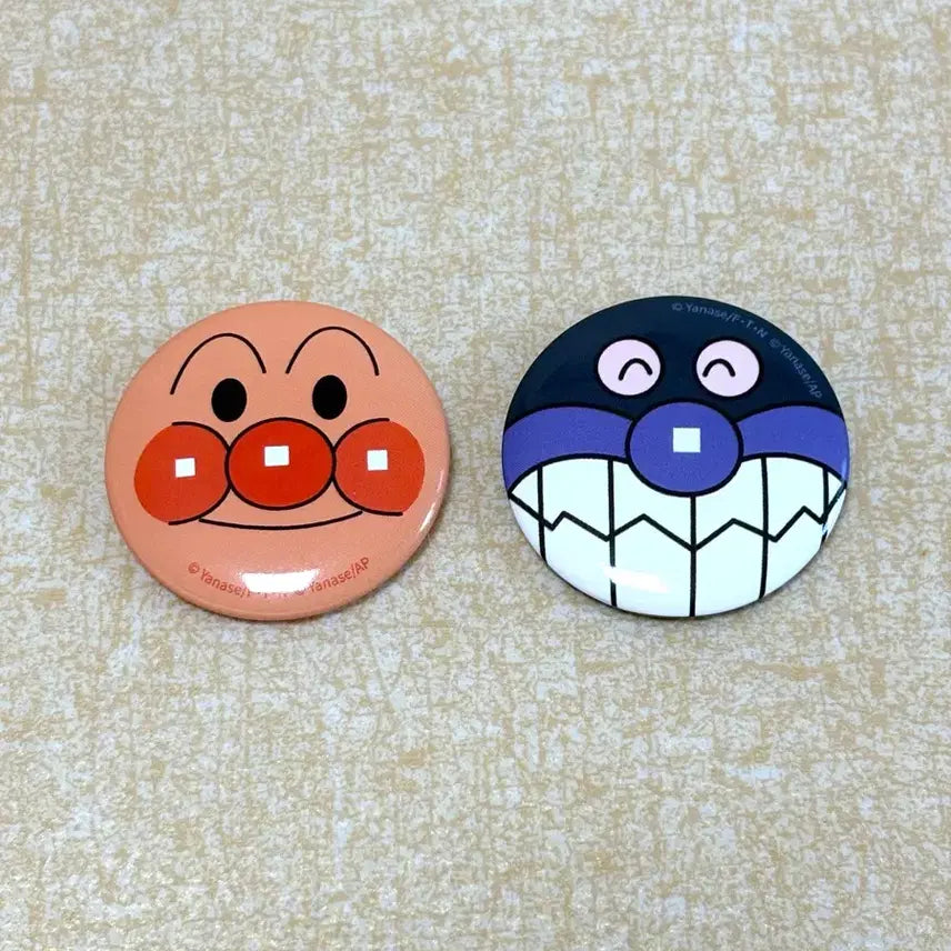 [BUNJANG] Anpanman Baikinman and Ru-run Original Can Badge Set / 호빵맨 세균맨과 그림책의 루룬 원형 캔뱃지 호빵맨 세균맨 캔뱃지