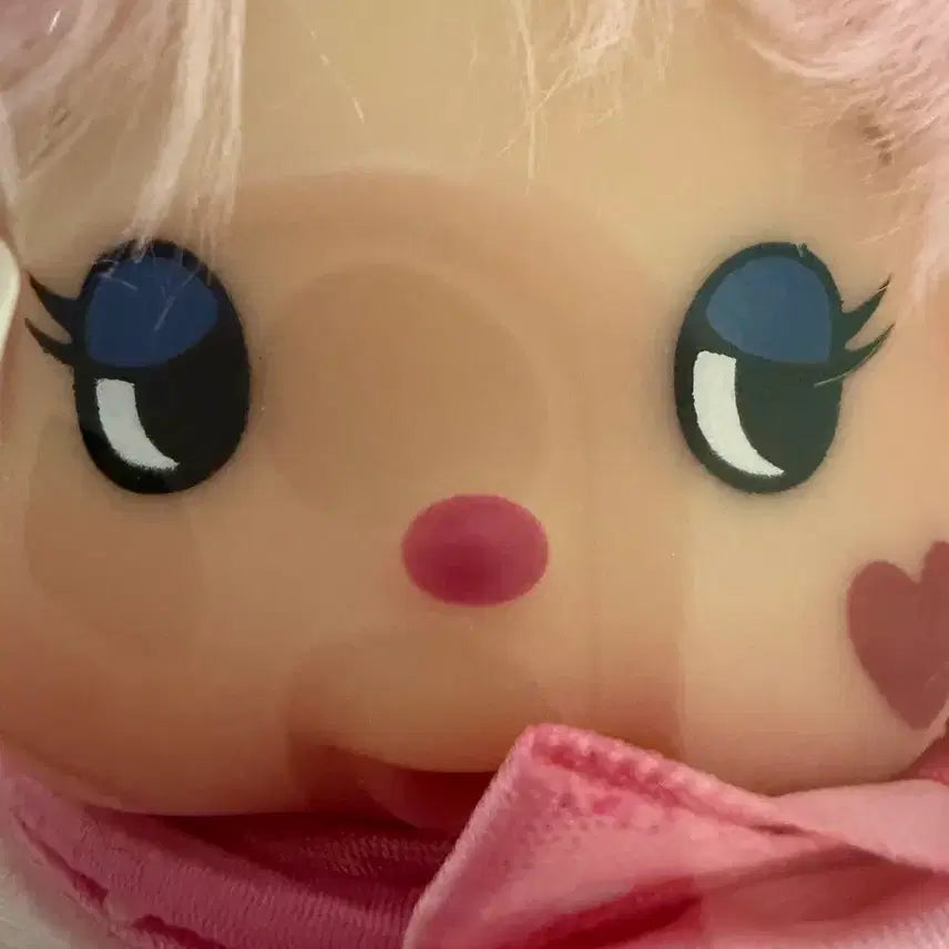 [BUNJANG] Monchhichi Chamcham Bear Pink Baby Bib Doll / 몬치치)챰챰베어 참참베어 핑크 턱받이