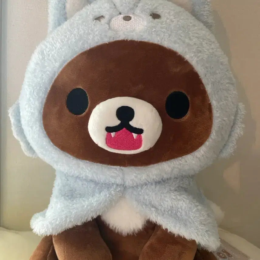 [BUNJANG] Rilakkuma Korilakkuma Bear "Aoi Ko" Medium-Large Plush / 챠이로이코구마 아오이코 탈쓴 중대형 인형
