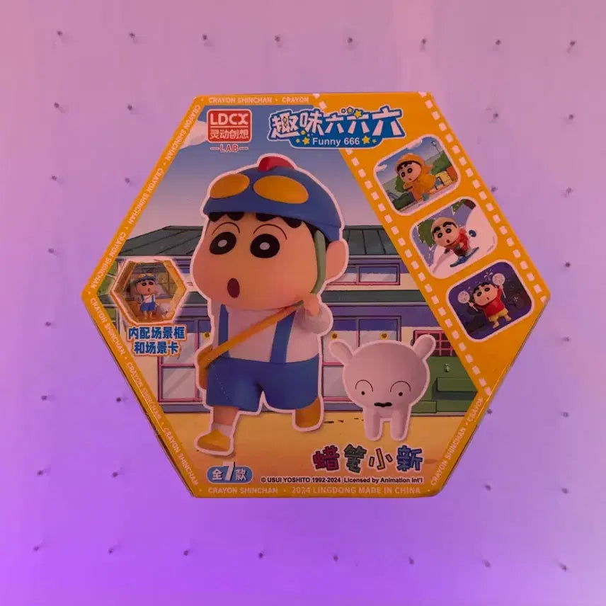 [BUNJANG] Crayon Shin-chan Funny Hobby 666 Series Hexagonal Case Figure (Sealed) / 짱구 Funny 취미 666 시리즈 육각 케이스 피규어 미개봉 새상품