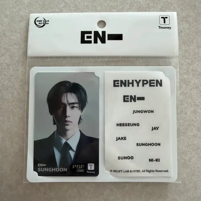[BUNJANG] ENHYPEN Sunghoon T-Money Transportation Card Sealed / 엔하이픈 박성훈 티머니 교통카드 미개봉
