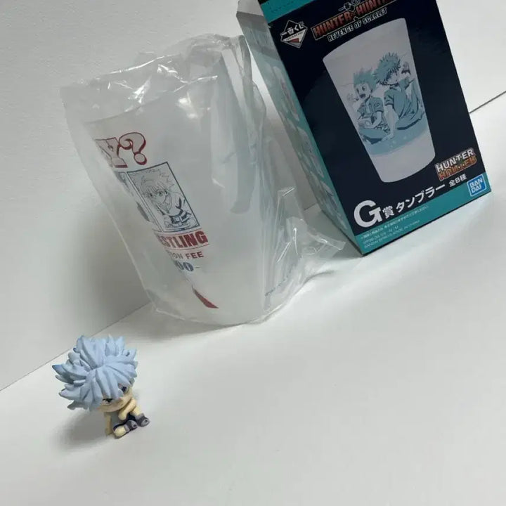 [BUNJANG] Hunter x Hunter Killua Swarasetai Gacha Figure &amp; G-Prize Cup Bundle / 헌터헌터) 일괄 키르아  스와라세타이 피규어 가챠 /g상 컵