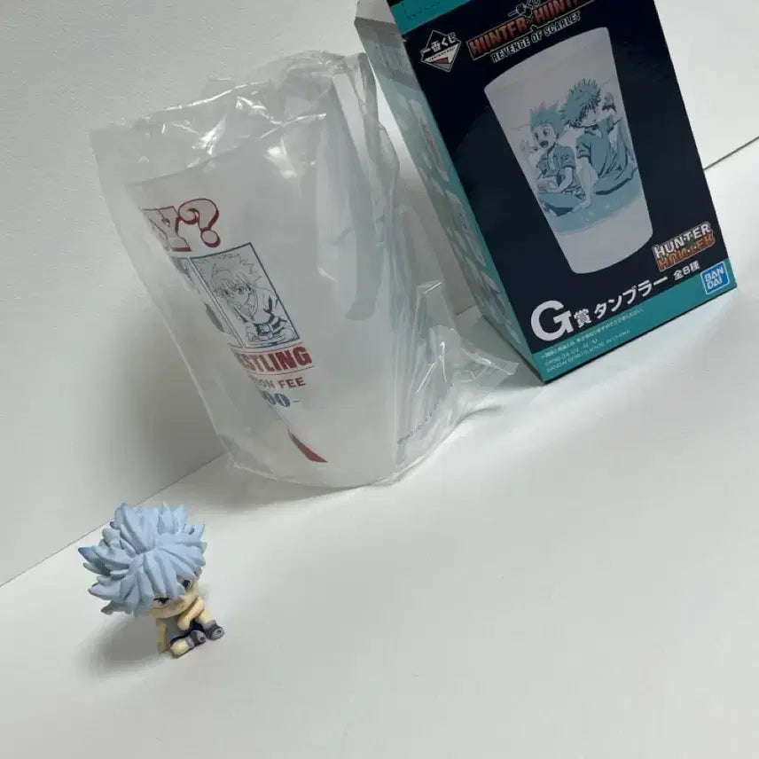 [BUNJANG] Hunter x Hunter Killua Swarasetai Gacha Figure &amp; G-Prize Cup Bundle / 헌터헌터) 일괄 키르아  스와라세타이 피규어 가챠 /g상 컵