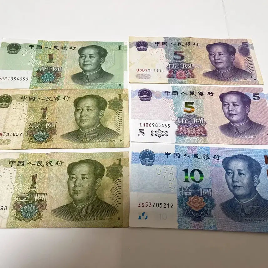[BUNJANG] Chinese 5th Series Renminbi Banknote Collection Set (1999-2020) / 중국 제5차 인민폐 지폐 판본 비교 컬렉션 세트 1999 / 2005 / 2019 / 2020년판 총 6매