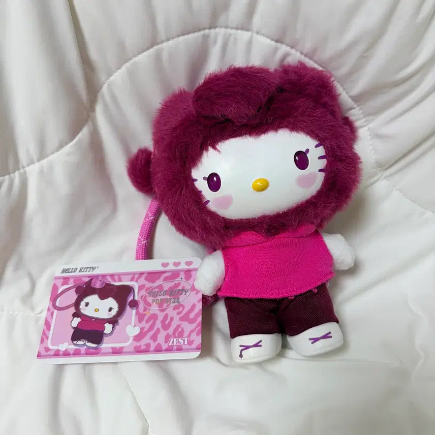 [BUNJANG] Miniso Hello Kitty Popstar Series Plush Keychain (Zest) / 미니소 헬로키티 팝스타 시리즈 봉제 인형 키링 (제스트)