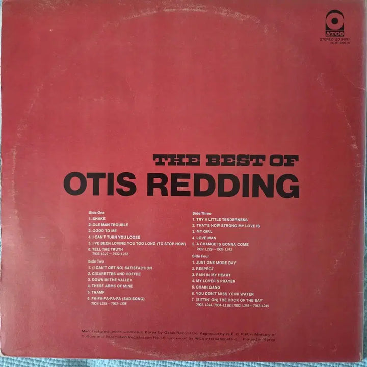 [BUNJANG] Otis Redding Best 2LP (Gatefold) / OTIS REDDING-BEST 2LP(GF)