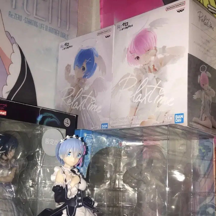 [BUNJANG] Re:Zero Ram Rem Sweet Angel Relax Time Figure Bundle / 리제로 렘 람 스위트 엔젤 피규어 릴렉스 타임 일괄 박스O