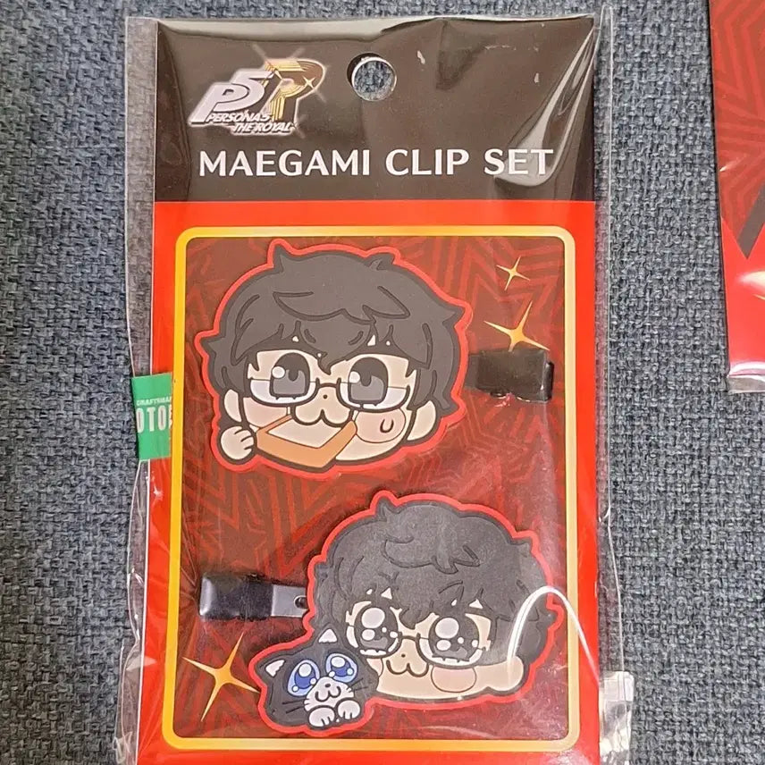 [BUNJANG] Persona 5 Royal Amamiya Ren Acrylic Keychain &amp; Hair Clip Set / 페르소나 5 로얄 주인공 부쿠부 업보 키링 머리핀 일괄 아마미야 렌