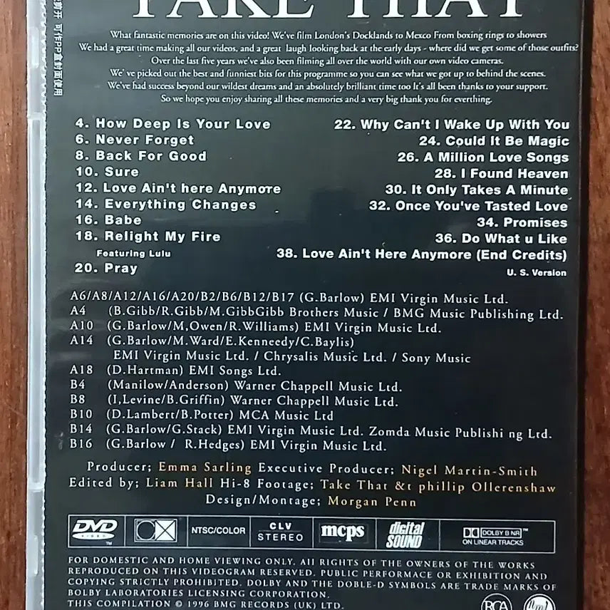 [BUNJANG] Take That Greatest Hits DVD / DVD 팝 테이크 댓 Greatest Hits
