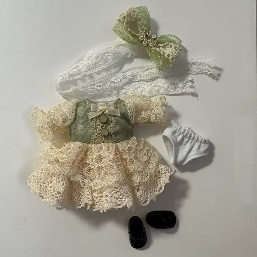 [BUNJANG] Ob11 Kelly Lace Dress Doll Clothes Set / Ob11 켈리 레이스 원피스 인형옷 세트
