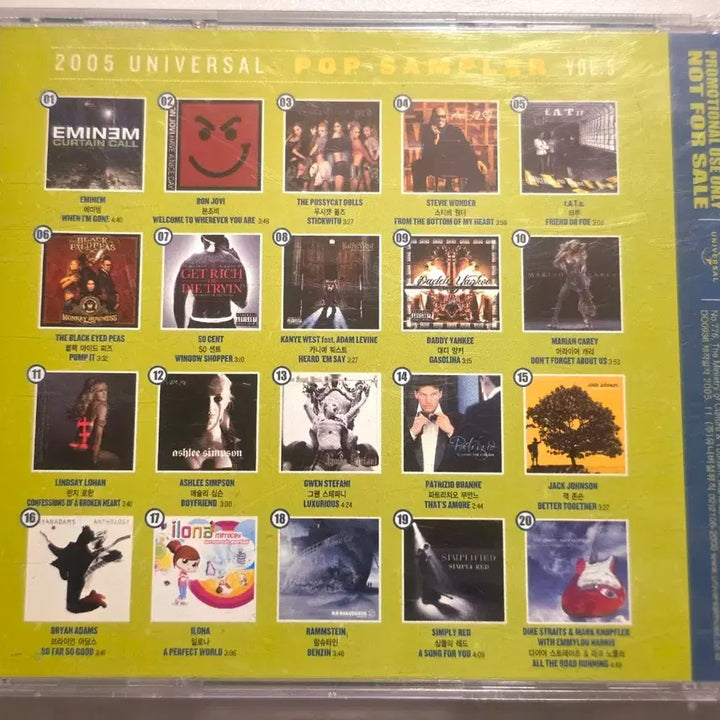 [BUNJANG] Eminem Universal Pop Sampler Vol.5 CD featuring Mariah Carey, Bon Jovi, Rammstein / 에미넴 CD Eminem 머라이어캐리 타투 본조비 Rammstein 람슈타인