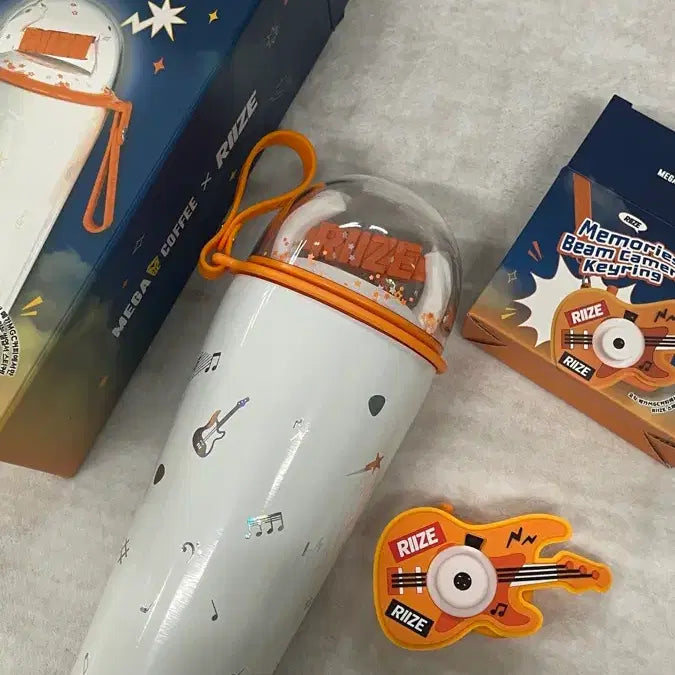 [BUNJANG] RIIZE Mega Coffee Raidome Tumbler &amp; Guitar Keychain (Unsealed) / 라이즈 메가커피 RIZE 라브돔 텀블러 기타키링(단순개봉)