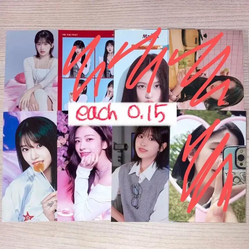 [BUNJANG] IVE IZ*ONE Yujin Wonyoung Rei Leeseo Liz Dicon Postcards Polaroids Set / 아이브 아이즈원 유진 원영 레이 이서 리즈 구성품 양도 판매 엽서 폴라 디아이콘