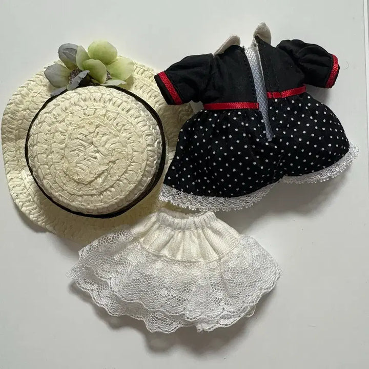 [BUNJANG] Obitsu 11 Kelly Dress and Hat Set / Ob11 켈리 인형옷 원피스 모자 세트