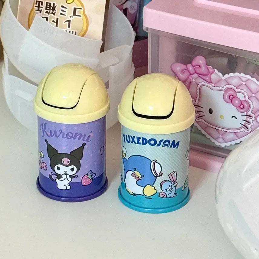 [BUNJANG] Sanrio Miniature Trash Can Gacha Kuromi Tuxedo Sam Bundle Set / [일괄] 산리오 미니어쳐 휴지통 가챠 쿠로미 턱시도샘