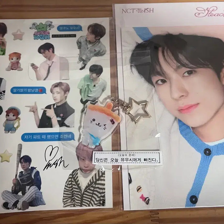 [BUNJANG] NCT WISH Yushi Steady Postcard Set (Sealed) + Unofficial Goods Bundle Set / 엔시티위시 유우시 스테디 엽서세트 미개봉+비공굿