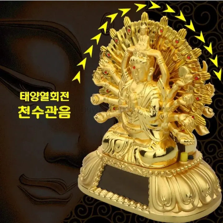 [BUNJANG] Solar Powered Thousand-Armed Guanyin Bodhisattva Statue for Car / 차량용 태양광 천수관음 보살상