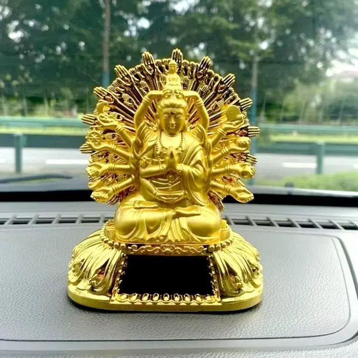 [BUNJANG] Solar Powered Thousand-Armed Guanyin Bodhisattva Statue for Car / 차량용 태양광 천수관음 보살상
