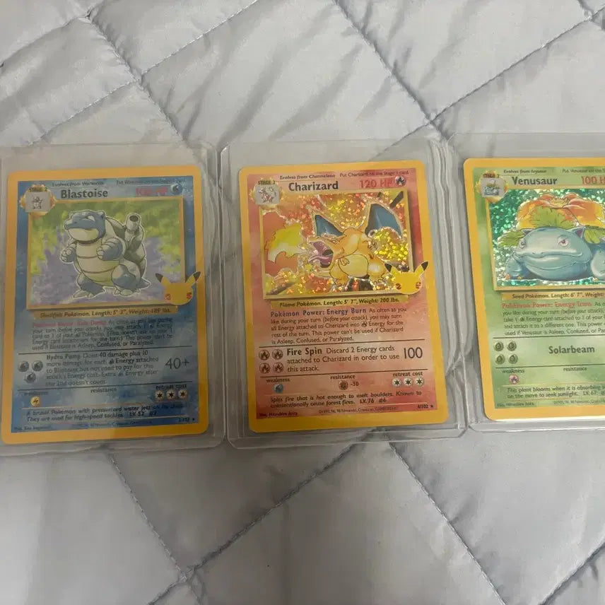 [BUNJANG] Pokemon 25th Anniversary North American Edition Charizard, Venusaur, Blastoise Bundle Set / 택포39)포켓몬카드 북미 25주년 리자몽 이상해씨 거북왕일괄