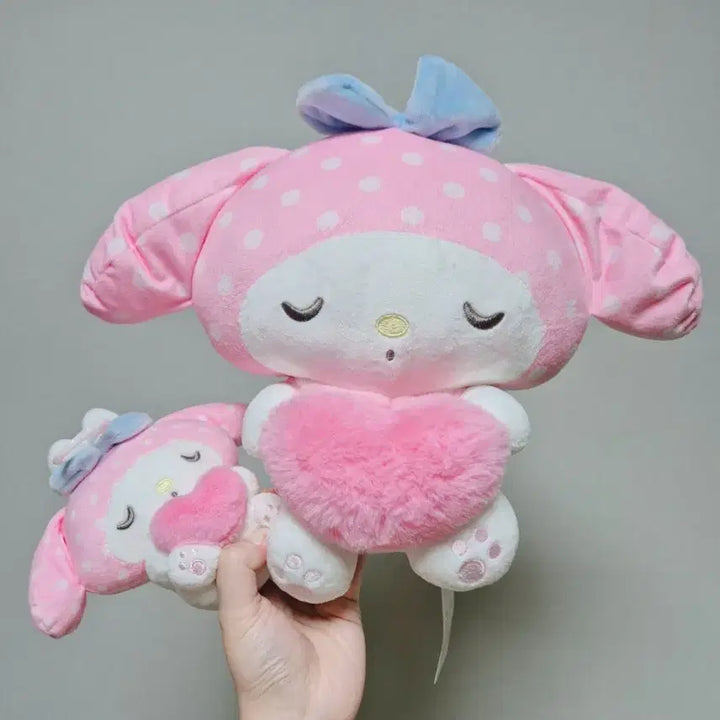 [BUNJANG] Sanrio 50th Anniversary My Melody Medium Plush + Keychain Doll Set / 산리오 50주년 마이멜로디 중형+키링 인형 세트